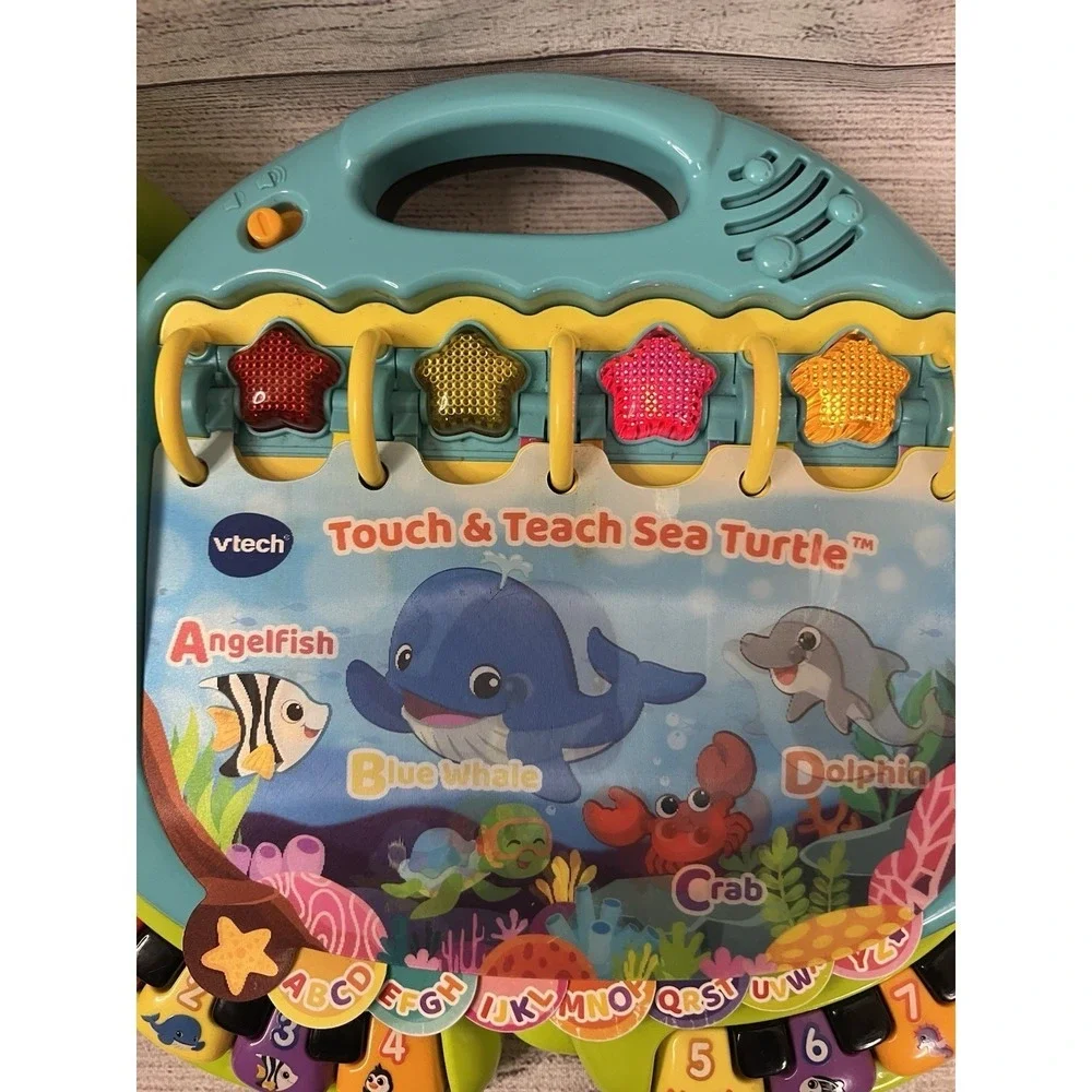 VTech Touch and Teach Sea Turtle Interactive Learning Book Tested And Works